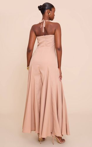 Robe Longue Tissée À Encolure Américaine Avec Détail Froncé Au Buste | Taille 42 - PrettyLittleThing - Modalova