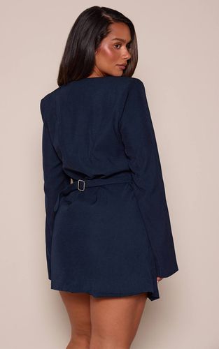 Navy Robe Mini Ajustée À Encolure Carrée Avec Boutons Martelés Shape | Taille 42 - PrettyLittleThing - Modalova