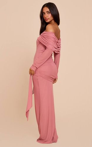 Robe Longue Maxi Bardot Asymétrique À Manches Longues Petite | Taille 32 - PrettyLittleThing - Modalova