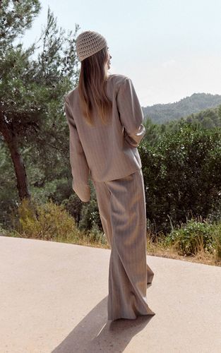 Pantalon Large Plissé À Rayures Fines Ensemble Coordonné | Taille 42 - PrettyLittleThing - Modalova