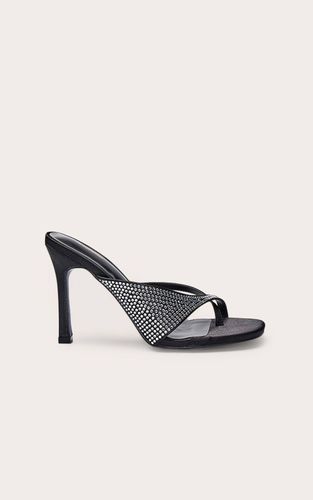 Black Mule À Talon Avec Bride Entre Les Orteils | Taille 31 - PrettyLittleThing - Modalova