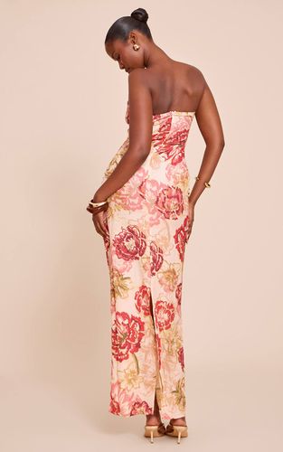 Multi Robe Longue Bustier En Mousseline À Imprimé Fleuri | Taille 38 - PrettyLittleThing - Modalova