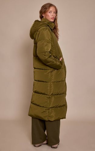 Khaki Manteau Doudoune Longue | Taille XS - PrettyLittleThing - Modalova