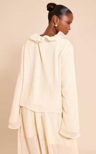 Haut À Détails Bordure Slinky Crème Beurre | Taille 36 - PrettyLittleThing - Modalova