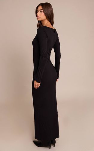 Black Robe Maxi À Manches Longues En Jersey Doux Au Toucher | Taille 32 - PrettyLittleThing - Modalova