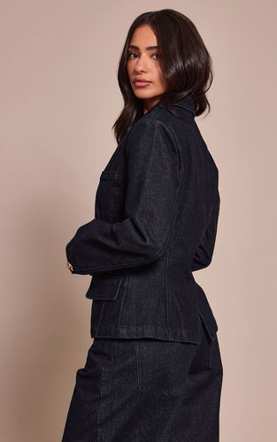 Indigo Blazer En Jean Boutonné Petite | Taille 42 - PrettyLittleThing - Modalova