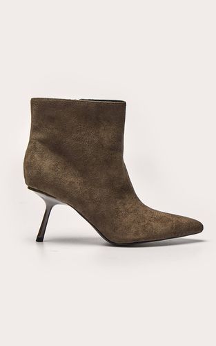 Olive Bottines À Talons Bout Pointu En Synthétique Plissé | Taille 33 - PrettyLittleThing - Modalova