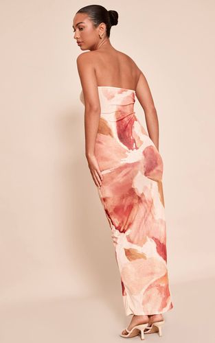 Pink Robe Maxi Bandeau En Tissu Crêpe À Imprimé Animal | Taille 32 - PrettyLittleThing - Modalova