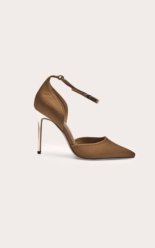 Olive Escarpins À Talon Doré En Satin | Taille 33 - PrettyLittleThing - Modalova