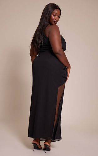 Black Robe Longue Grande Taille En Mousseline À Une Épaule | Taille 46 - PrettyLittleThing - Modalova