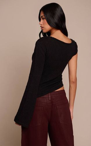 Black Haut Asymétrique À Une Épaule Avec Détail De Bordure À Pompons En Maille | Taille XS - PrettyLittleThing - Modalova