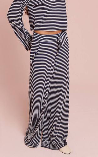 Navy Pantalon Large Côtelé À Rayures Avec Cordon De Serrage | Taille 32 - PrettyLittleThing - Modalova