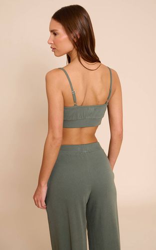 Sage Green Brassière Côtelée De Nuit Avec Élastique Tonal | Taille XS - PrettyLittleThing - Modalova