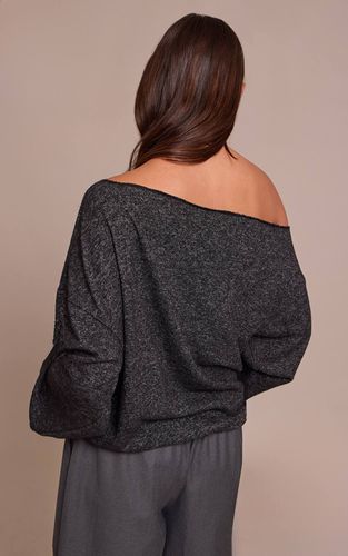Charcoal Haut À Manches Longues En Maille Douce Asymétrique Oversize Décontracté | Taille 32 - PrettyLittleThing - Modalova