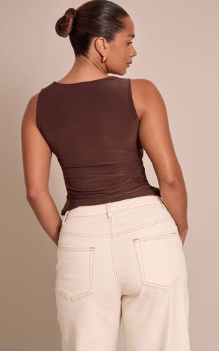 Haut Shape Col Carré En Tissu Slinky | Taille 42 - PrettyLittleThing - Modalova
