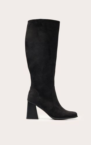 Washed Black Bottes Hautes Au Genou À Talon Bloc Évasé Et Bout Carré En Synthétique | Taille 33 - PrettyLittleThing - Modalova