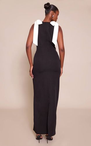 Black Robe Longue Tissée Avec Nœud Détaillé | Taille 32 - PrettyLittleThing - Modalova
