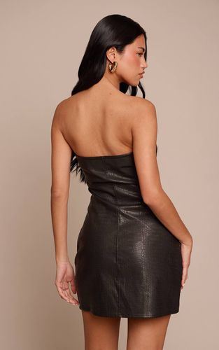 Black Robe Mini Bandeau Effet Croco En Synthétique | Taille 32 - PrettyLittleThing - Modalova