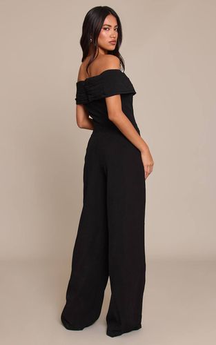 Black Combinaison Pantalon Droit En Tissu Tissé Avec Détails Boutonnés | Taille 42 - PrettyLittleThing - Modalova