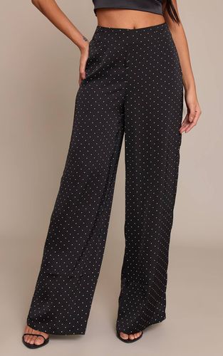 Black Pantalon Droit À Pois | Taille 32 - PrettyLittleThing - Modalova