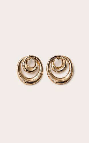 Gold Boucles D'oreilles Tourbillon Superposé Lisse - PrettyLittleThing - Modalova