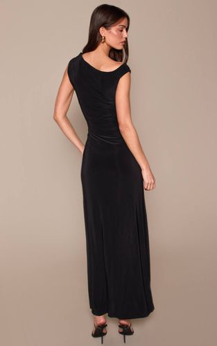 Black Robe Maxi Moulante Chocolat À Une Épaule Avec Détails De Bordure Dorée | Taille 40 - PrettyLittleThing - Modalova