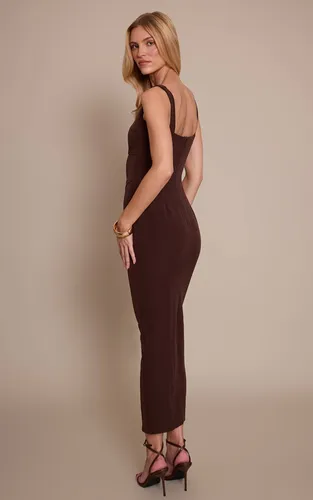 Robe Longue En Tissu Tissé Avec Détail Corset | Taille 42 - PrettyLittleThing - Modalova