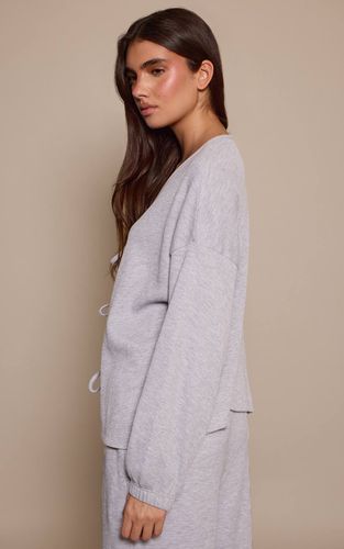 Ash Grey Haut De Pyjama À Manches Longues Avec Lien À Nouer | Taille XS - PrettyLittleThing - Modalova