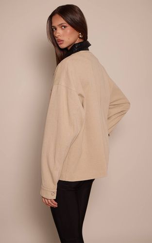 Veste En Sergé Avec Col Contrasté Et Détails De Poches | Taille XS - PrettyLittleThing - Modalova