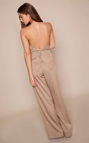 Mocha Combinaison Pantalon Large À Bandeau Avec Dos Croisé | Taille 42 - PrettyLittleThing - Modalova