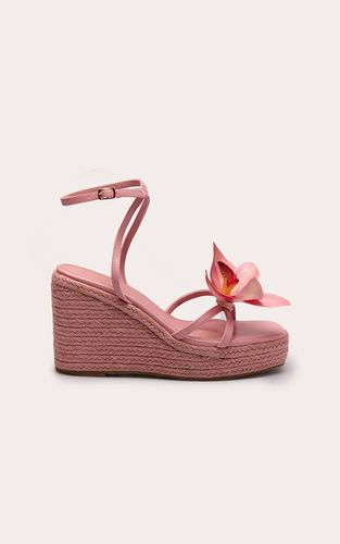 Baby Pink Compensées À Corde Avec Ornement Orchidée | Taille 32 - PrettyLittleThing - Modalova