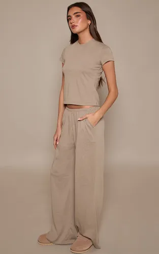 Sage Pantalon Large Décontracté À Texture Douce Et Jambe Ample | Taille 44 - PrettyLittleThing - Modalova