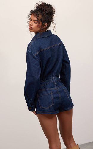 Indigo Combinaison-pantalon En Denim À Manches Longues | Taille 32 - PrettyLittleThing - Modalova