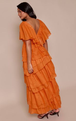 Robe Maxi À Col V Plongeant Et Volants Superposés | Taille 32 - PrettyLittleThing - Modalova