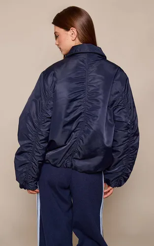 Navy Veste Bomber Oversize À Manches Cocon | Taille XS - PrettyLittleThing - Modalova