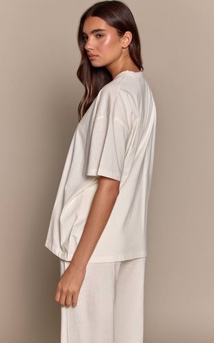 Cream Haut De Pyjama Ample À Manches Courtes | Taille XS - PrettyLittleThing - Modalova