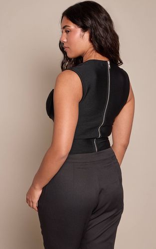 Black Top Corset Bandage À Manches Courtes Shape | Taille 42 - PrettyLittleThing - Modalova
