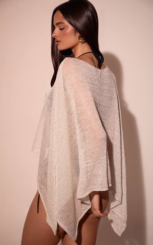 Silver Haut De Plage Châle En Maille | Taille Large - PrettyLittleThing - Modalova