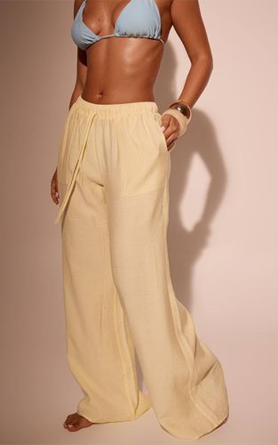 Lemon Pantalon De Plage À Cordon Effet Lin | Taille XL - PrettyLittleThing - Modalova