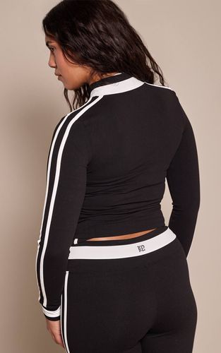 Black Veste Corset Sculptante Zippée À Détails Contrastés | Taille XS - PrettyLittleThing - Modalova