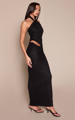 Black Jupe Longue Coordonnée En Dentelle Avec Détail Torsadé | Taille 32 - PrettyLittleThing - Modalova