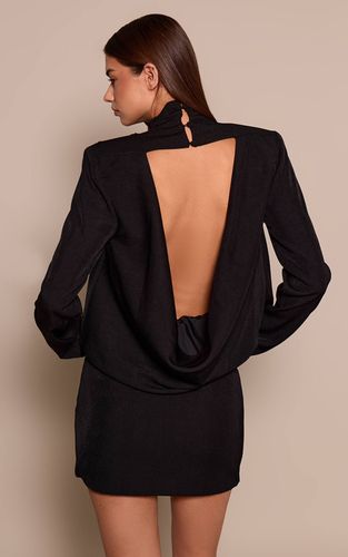 Black Top Drapé À Épaulettes En Tissu Tissé | Taille 42 - PrettyLittleThing - Modalova