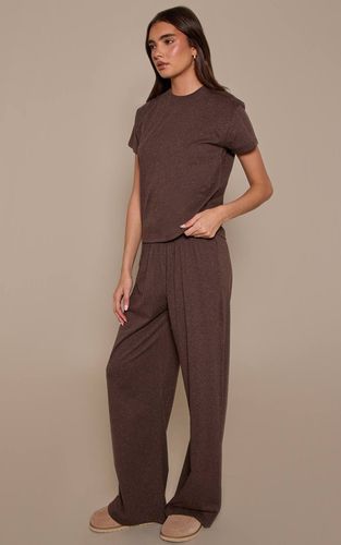 Dark Brown Ensemble Coordonné Pantalon Élastiqué Moucheté | Taille 32 - PrettyLittleThing - Modalova