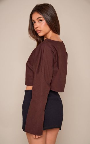Top Cape En Lin À Manches Longues | Taille 42 - PrettyLittleThing - Modalova