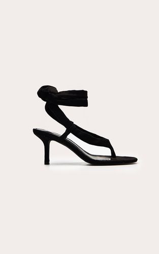 Black Sandales À Talon En Synthétique Avec Bride Tube Et Tong Entre-orteils | Taille 31 - PrettyLittleThing - Modalova