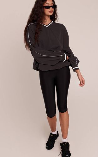 Charcoal Synthétiquell Col V En Tricot | Taille XS - PrettyLittleThing - Modalova