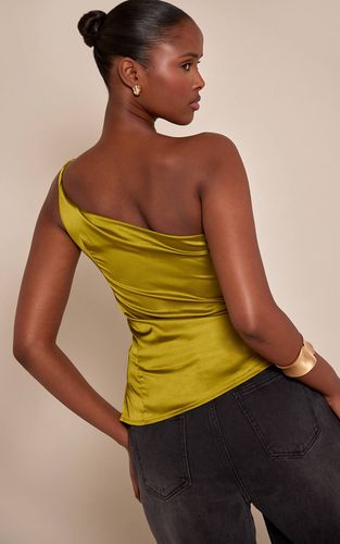 Green Haut Asymétrique En Satin À Une Épaule | Taille 32 - PrettyLittleThing - Modalova