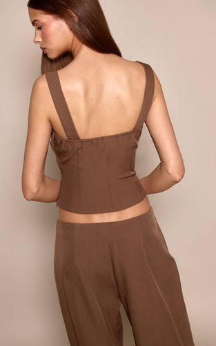 Mocha Haut Ajusté À Buste Froncé | Taille 42 - PrettyLittleThing - Modalova