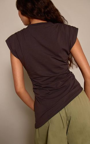 T-shirt En Coton À Détail D'épaule Et Ourlet Asymétrique | Taille 42 - PrettyLittleThing - Modalova