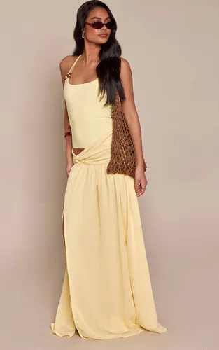 Jupe Longue Fendue À Détail Torsadé Devant | Taille 44 - PrettyLittleThing - Modalova